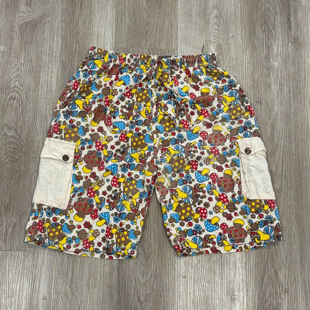 Vintage 90s Jayli Handmade 100% Cotton Hippie Style Mushroom Shorts Unisex XL